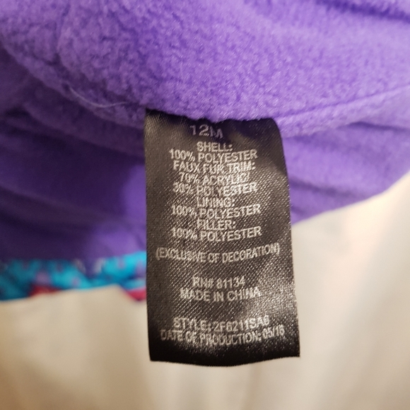 Pacific Trail girls 12 months 2 piece purple & teal snow suit NWT - Picture 6 of 7